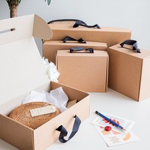 크라프트 손잡이 선물상자(C형+파도간지/10매) 종이박스제작 포장 끈상자 답례품 접이식 병 행사, 포도색