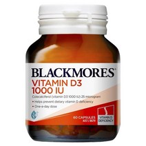New ZeaLand 직구 Blackmores Colecalcifero Vitamin D3 1000IU 글루텐프리 콜레칼시페롤 60cap 1Pack, 수량, 상세참조