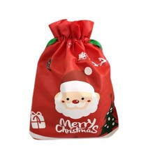 UNBAISER 크리스마스 빨간 부직포 산타 선물주머니 포장봉투 어린이집 단체포장지 26x36cm NJ11, 50개