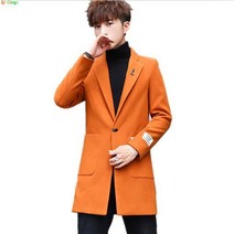 여성 트위드 자켓 오렌지 윈드 브레이커 재킷 남성용 겨울 두꺼운 롱 코트 블랙 그레이 남성 패션 슬림 트렌치 오버