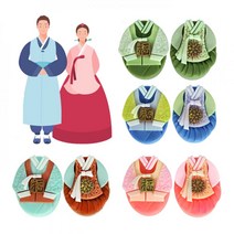 외국인 돌잔치 선물 전통한복 수제비누 2P, 클로렐라