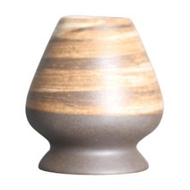 QDY 스타터용 일본 거품기 홀더 말차 세레모니 말차 그릇 티웨어, 6.5cmx6.9cm, 세라믹, 갈색과 흰색