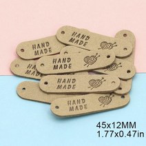 프리미어울실 수제 라벨 하트 원사 공 의류용 태그 가죽 DIY 가방 스카프 선물 바느질 액세서리 45x12MM 20 개, 01
