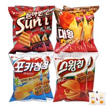 오리온 스윙칩 2봉+포카칩 2봉+대왕오감자 2봉+썬칩2봉(+밀크츄 2개포함), 1세트