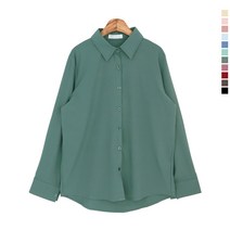 티데일리 데일리 링클 프리 셔츠 여성용 무지 루즈핏 블라우스