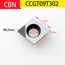 밀링 커터 터닝 선반 다이아몬드 카바이드 개, 3.CCGT09T302-CBN - 2PCS