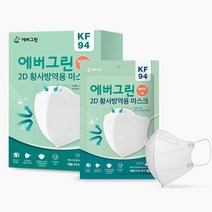 evergreen 새부리형 2D 황사방역마스크 대형 KF94, 1개입, 100개