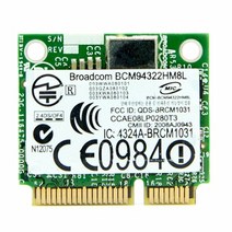 Broadcom bcm4322 bcm94322hm8l 듀얼 밴드 802.11a/g/n 300 mbps 무선 wifi wlan 미니 pci-e 하프 사이즈, 한개옵션0