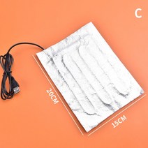 온열매트 1pc USB 히터 전기 난방 패드 열 옷 야외 모바일 온수 DC 어댑터 매트 도매, 03 C