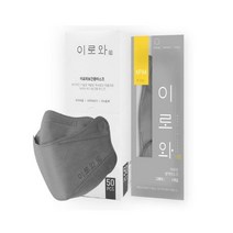 이로와 보건용 마스크 중형 KF94, 50개입, 1개, 그레이