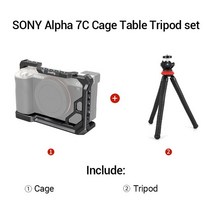 소니 알파 a7c A7C 카메라 액세서리 3212 용 스몰리그 풀 dslr 케이지 실리콘 사이드 핸들 그립 리그 포함, 06 Cage Tripod set