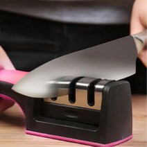 정밀연삭 스텐 칼갈이 주방용칼 칼갈이용품 업소용품, 마마손 3단 칼갈이 레드