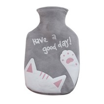 뽀송커버형 핫팩 보온 물주머니 찜질팩 350ml-그레이, 단품