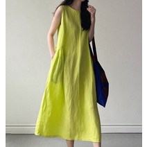 드레스허그 코튼린넨 컬러풀 민소매 원피스 2COLOR