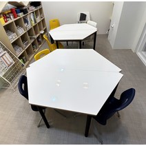 마름모 그룹 책상 다각형 책상, 다크 그레이펄