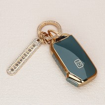 튜모 기아 K3 K5 K7 K8 K9 스포티지 쏘렌토 카니발 EV6 니로 스팅어 모하비 레이 모닝 TPU 골드라인 스마트키케이스 키링, KN-01, 큐빅오링-스카이그레이