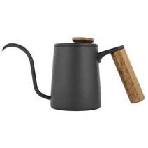 모카포트 인덕션 동주전자 핸드드립 스테인레스 바리스타 350ml 패션 스틸 핸들 드립, 검은색
