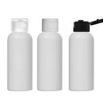 원터치캡용기 30ml 50ml 60ml 75ml 80ml 100ml 똑딱이공병 어매니티공병, 1개, 50ml백색용기 원형 흰색캡