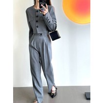 여성 바지정장세트 우영우정장 키작은 빅사이즈 정장바지 가을 투피스 세트 패션 블레이저 정장 여성 자르기 코트와 바지 정장 긴 소매 앙상블