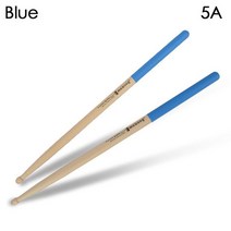 드럼패드 드럼스틱 전자드럼 미끄럼 방지 손잡이가 있는 5A/7A 나무 드럼 스틱 타악기 도구 플라스틱, 02 Blue-5A