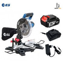 ES산업 18V 충전 각도절단기 컷팅기 6.0Ah 배터리 세트 LS218M-N 마끼다 배터리 호환, 04.본체+6.0Ah배터리2개+슬라이딩 충전기