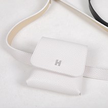 투엘라 H로고 여성 미니 골프 파우치 벨트 공 가방 힙색 볼주머니 (DM11LT014W), 화이트, 1개