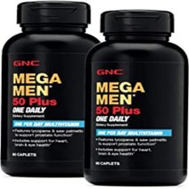 미국정품 GNC Mega Men 50 Plus One Daily Multivitamin Twin Pack 남성 영양제 심장 뇌 및 눈 건강
