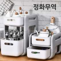 정화무역 미니 주방선반 2단 싱크대 슬라이딩선반 슬라이딩수납 하부장정리, 소형선반(5010)