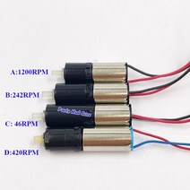 DC 3V 미니 6mm 유성 기어 박스 감속기 모터 감소 마이크로 코어리스 DIY 로봇126512, Model D 420RPM(3.7V), 3 볼트