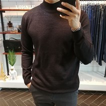 로니제이 남자 캐시미어 반폴라 니트