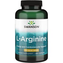 스완슨 L-아르기닌 500mg 200캡슐 Swanson Amino Acid L-Arginine 500mg