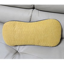 국산 순면 피그먼트 분쇄 라텍스 라운드 땅콩형 목 경추 베개, (머스타드), 1개