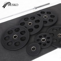 베스코 7홀 중량원판 115kg SET 바벨 헬스 벤치프레스, 단품