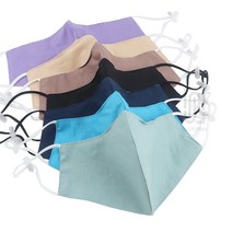 빨아쓰는 면 마스크 천마스크 슬림한 무지타입, 블루