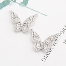 비즈공예 원석 YEGUI M764 보석 액세서리 18k 금 도금 0.3 미크론 지르콘 펜던트 나비 모양 diy 귀걸이 만, 01 M76401