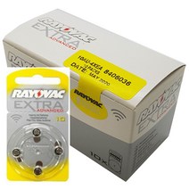 레이오백 RAYOVAC 건전지 보청기 배터리 10AU / 13AU / 312AU / 675AU - 4알*10SET=40알 (1박스)