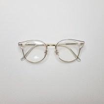 클리어 투명 하금테 반뿔테 안경