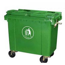 660L 업소용 쓰레기수거함 한강 공원 분리수거함, 660L특두께시립모델-검정색바퀴및커버