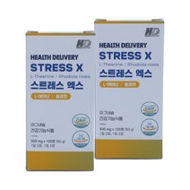 헬스딜리버리 스트레스엑스 L테아닌 홍경천 마그네슘, 120정, 60g, 2개