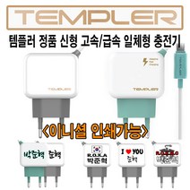 이니셜각인 템플러 신형 일체형 고속급속충전기 아이폰8핀 C타입 5핀 전기종 선택가능 군대 군인 일체형충전기 휴대폰충전기, 1개, C타입 2.1A고속일체형충전기