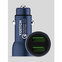 앨빈 2세대 듀얼 USB 18W 퀵차지 3.0 차량용 고속 충전기 멀티소켓 시거잭요이치 시거잭 50957, 앨빈2세대 시거잭-무광블랙