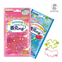 KINCHO 킨초 카오링 모기 퇴치 팔찌 핑크(꽃향30개입) 블루(과일향30개입), 1세트