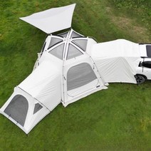 도킹텐트 자동차텐트 SUV 연결 돔 쉘터 거실형 터널 초대형 텐트 5-6인용, 01.텐트 풀 세트 화이트