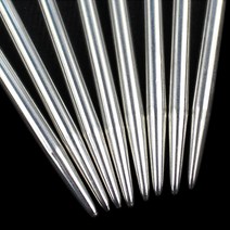 바늘 뜨개바늘 대바늘 코바늘 4 개대 25cm 스테인레스 스틸 더블 지적 크로 셰 후크 DIY 스웨터 스카프 양말 핸드 위브, [01] Number 65mm