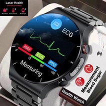 비침습 혈당 측정 스마트워치 세 높은 워치 남자 ECG PPG 심박수 혈당 건강 트래커 화웨이, 03=BlacksteelA2_L