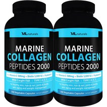 [미국빠른직구] 마이라이프 내추럴스 저분자 피시 콜라겐 마린 콜라겐 펩타이드 2000 (비오틴 히알루론산 비타민C) 300정 2병