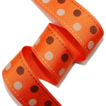 리본벨리 2도 골직 땡땡이 15mm/25mm 16yd 선물 포장 리본 공예 DIY, 25mm, 오렌지