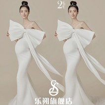 만삭촬영원피스 만삭 촬영 셀프 임산부 원피스 사진 스튜디오 새틴 화이트 드레스