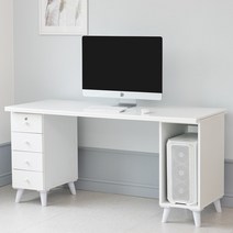 리더스가구 1500 열쇠 서랍형 오픈형 컴퓨터 책상 화이트, 1500 열쇠 서랍형+오픈형 책상