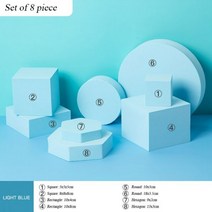 INS-기하학적 바디 사진 소품 촬영 진자 도로 뷰티 스킨 케어 제품 유명 장식품 배경 거품, lightblue 8pcs set